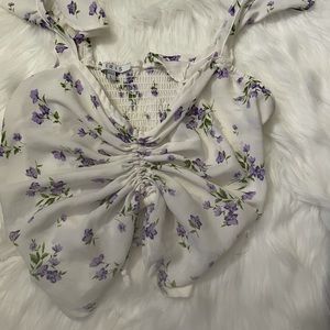 Floral Print Sleeveless Croptop